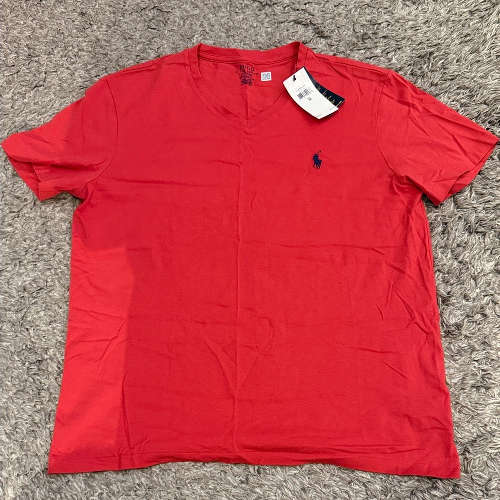 Polo by Ralph Lauren Vivid Red Short Sleeve V Neck